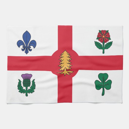 Keukenhanddoek met vlag van Montreal, Canada (Horizontaal)