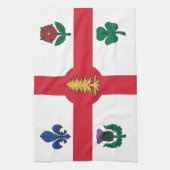 Keukenhanddoek met vlag van Montreal, Canada (Verticaal)