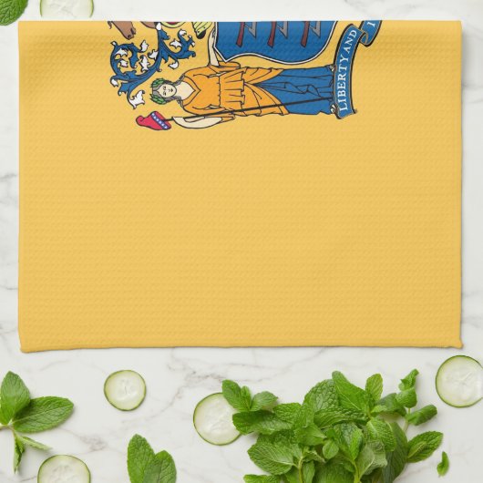 Keukenhanddoek met vlag van New Jersey, V.S.A. (Gevouwen)