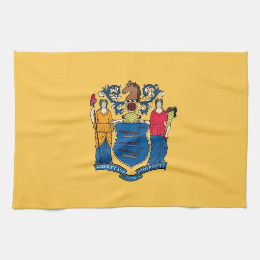 Keukenhanddoek met vlag van New Jersey, V.S.A. (Horizontaal)