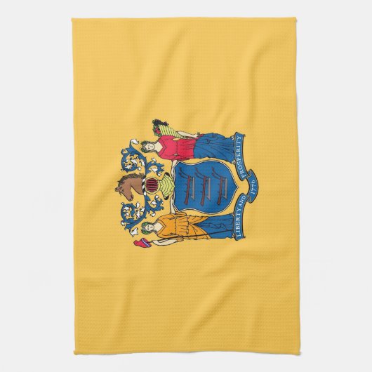 Keukenhanddoek met vlag van New Jersey, V.S.A. (Verticaal)