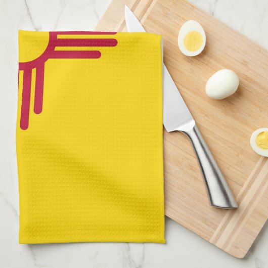 Keukenhanddoek met vlag van New Mexico, U.S.A. (Quarter Fold)