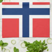 Keukenhanddoek met Vlag van Noorwegen (Gevouwen)