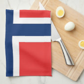 Keukenhanddoek met Vlag van Noorwegen (Quarter Fold)