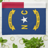 Keukenhanddoek met vlag van North Carolina, U.S.A. (Gevouwen)