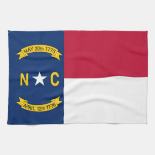 Keukenhanddoek met vlag van North Carolina, U.S.A.