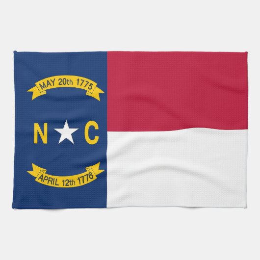 Keukenhanddoek met vlag van North Carolina, U.S.A. (Horizontaal)