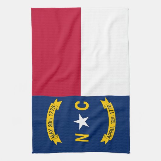 Keukenhanddoek met vlag van North Carolina, U.S.A. (Verticaal)