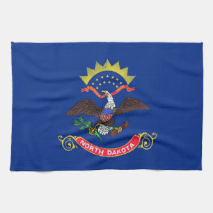 Keukenhanddoek met vlag van North Dakota, V.S.A.