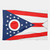 Keukenhanddoek met vlag van Ohio, U.S.A. (Horizontaal)