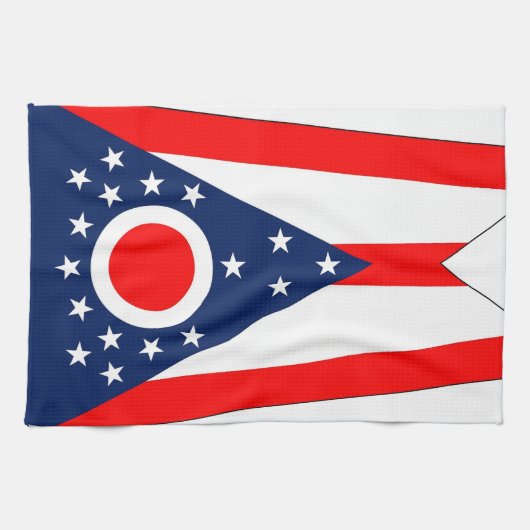 Keukenhanddoek met vlag van Ohio, U.S.A. (Horizontaal)
