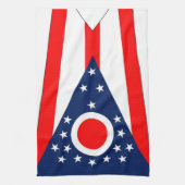 Keukenhanddoek met vlag van Ohio, U.S.A. (Verticaal)