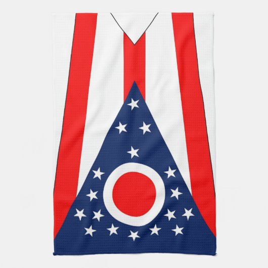 Keukenhanddoek met vlag van Ohio, U.S.A. (Verticaal)