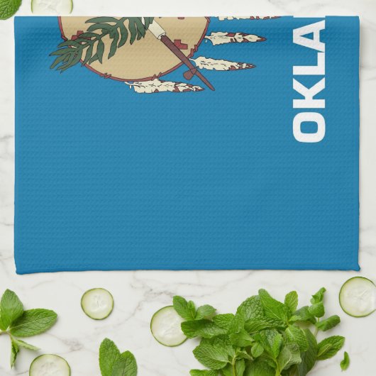 Keukenhanddoek met vlag van Oklahoma, V.S.A. (Gevouwen)