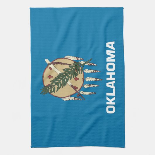 Keukenhanddoek met vlag van Oklahoma, V.S.A. (Verticaal)