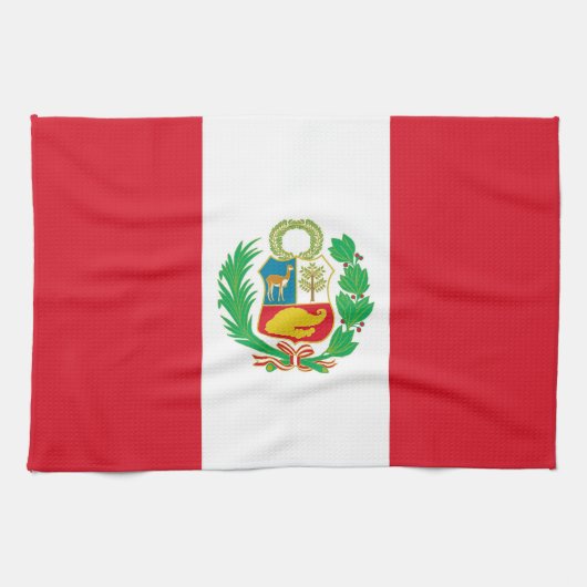 Keukenhanddoek met vlag van Peru (Horizontaal)