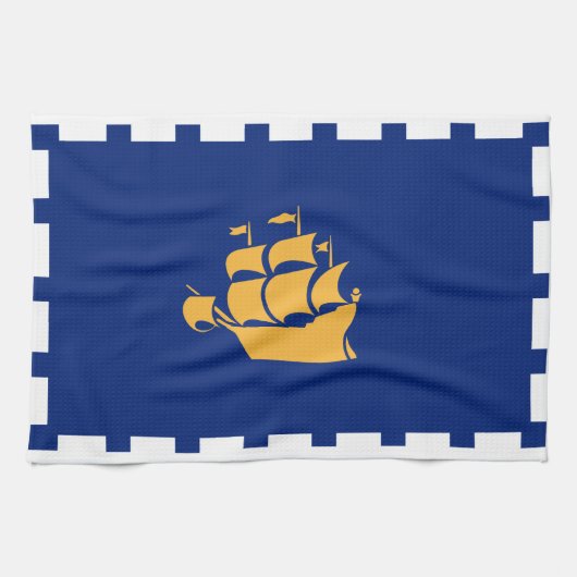 Keukenhanddoek met vlag van Quebec City, Canada (Horizontaal)
