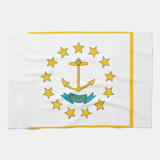 Keukenhanddoek met vlag van Rhode Island, VS (Horizontaal)