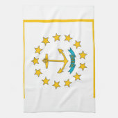 Keukenhanddoek met vlag van Rhode Island, VS (Verticaal)