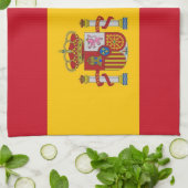 Keukenhanddoek met vlag van Spanje (Gevouwen)