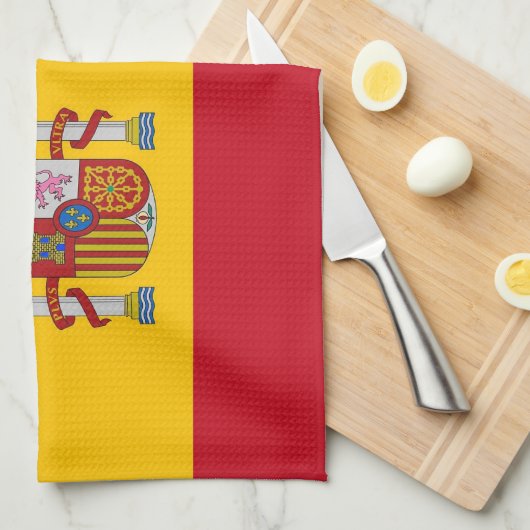 Keukenhanddoek met vlag van Spanje (Quarter Fold)