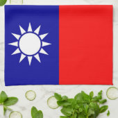 Keukenhanddoek met vlag van Taiwan (Gevouwen)