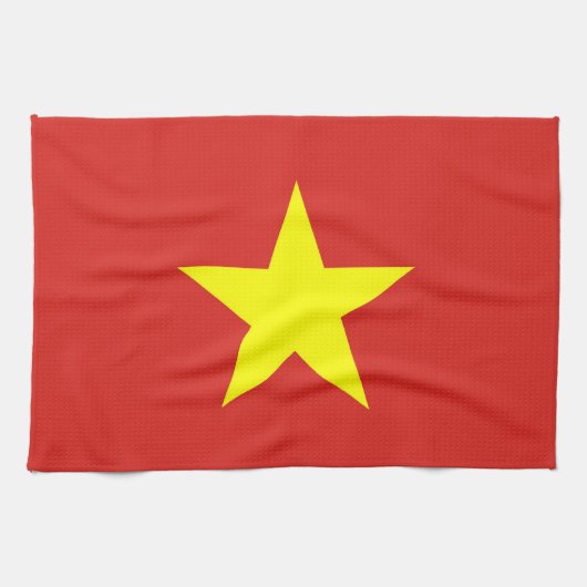 Keukenhanddoek met vlag van Vietnam (Horizontaal)