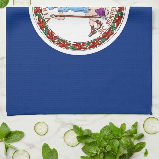 Keukenhanddoek met vlag van Virginia, V.S.A. (Gevouwen)