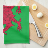 Keukenhanddoek met vlag van Wales (Quarter Fold)