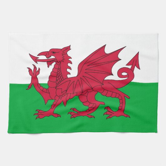 Keukenhanddoek met vlag van Wales (Horizontaal)