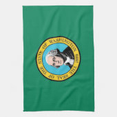 Keukenhanddoek met vlag van Washington, VS (Verticaal)