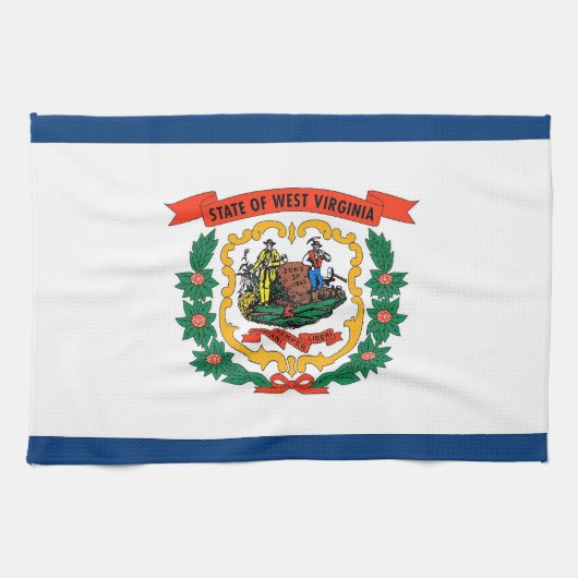 Keukenhanddoek met vlag van West Virginia, V.S.A. (Horizontaal)