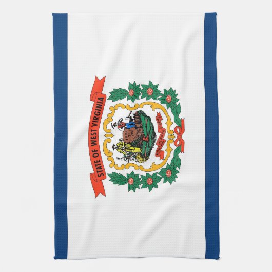 Keukenhanddoek met vlag van West Virginia, V.S.A. (Verticaal)