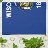 Keukenhanddoek met vlag van Wisconsin, VS (Gevouwen)