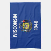 Keukenhanddoek met vlag van Wisconsin, VS (Verticaal)