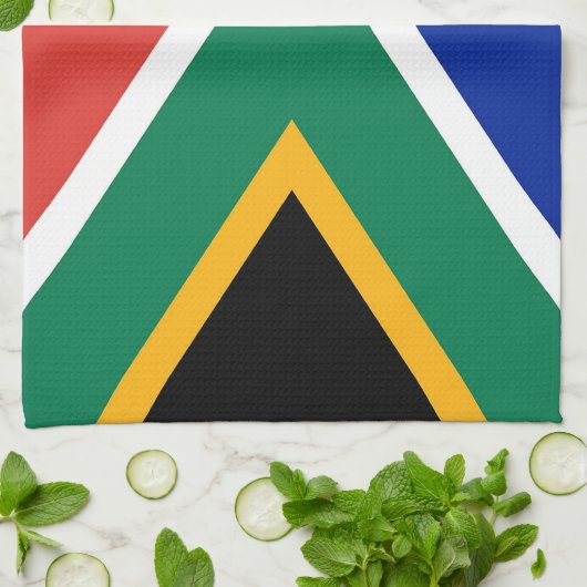 Keukenhanddoek met vlag van Zuid-Afrika (Gevouwen)