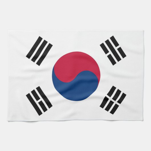 Keukenhanddoek met vlag van Zuid-Korea (Horizontaal)