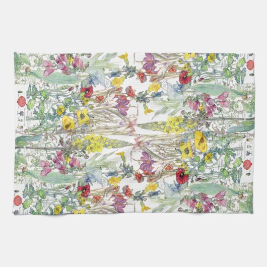 Keukenhanddoek met wilde bloemen (Horizontaal)