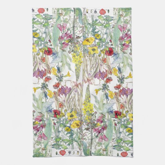 Keukenhanddoek met wilde bloemen (Verticaal)