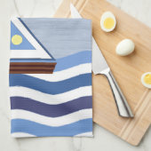 Keukenhanddoek met zeilboot (Quarter Fold)
