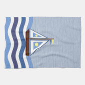 Keukenhanddoek met zeilboot (Horizontaal)