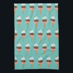 Keukenhanddoek met zoete drievoudige ijsjes<br><div class="desc">Iedereen houdt van ijs! Geef het geschenk van deze schattige keukenhanddoek met een ijsje,  drievoudig scoop met kersen bovenaan! Bekijk mijn winkel voor veel meer kleuren en patronen!</div>