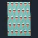 Keukenhanddoek met zoete drievoudige ijsjes<br><div class="desc">Iedereen houdt van ijs! Geef het geschenk van deze schattige keukenhanddoek met een ijsje,  drievoudig scoop met kersen bovenaan! Bekijk mijn winkel voor veel meer kleuren en patronen!</div>