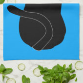 Keukenhanddoek met zwarte kat (Gevouwen)