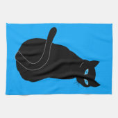 Keukenhanddoek met zwarte kat (Horizontaal)