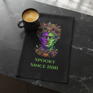Keukenhanddoek Neon Frankenstein Halloween