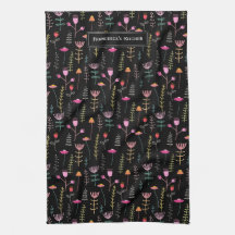 Keukenhanddoek - Neon Wildflower, op maat gemaakt 