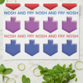 Keukenhanddoek "Nosh & Fry 3D Dreidels" (Gevouwen)