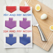 Keukenhanddoek "Nosh & Fry 3D Dreidels" (Quarter Fold)