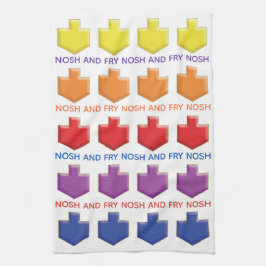 Keukenhanddoek "Nosh & Fry 3D Dreidels"